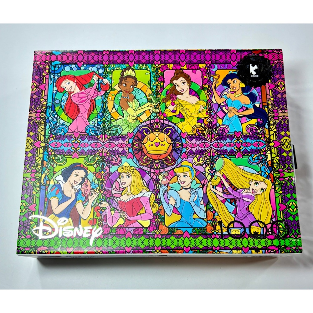Ceaco Disney Princess Stained Glass 1000 Piece Puzzle Silver Select Multi Color